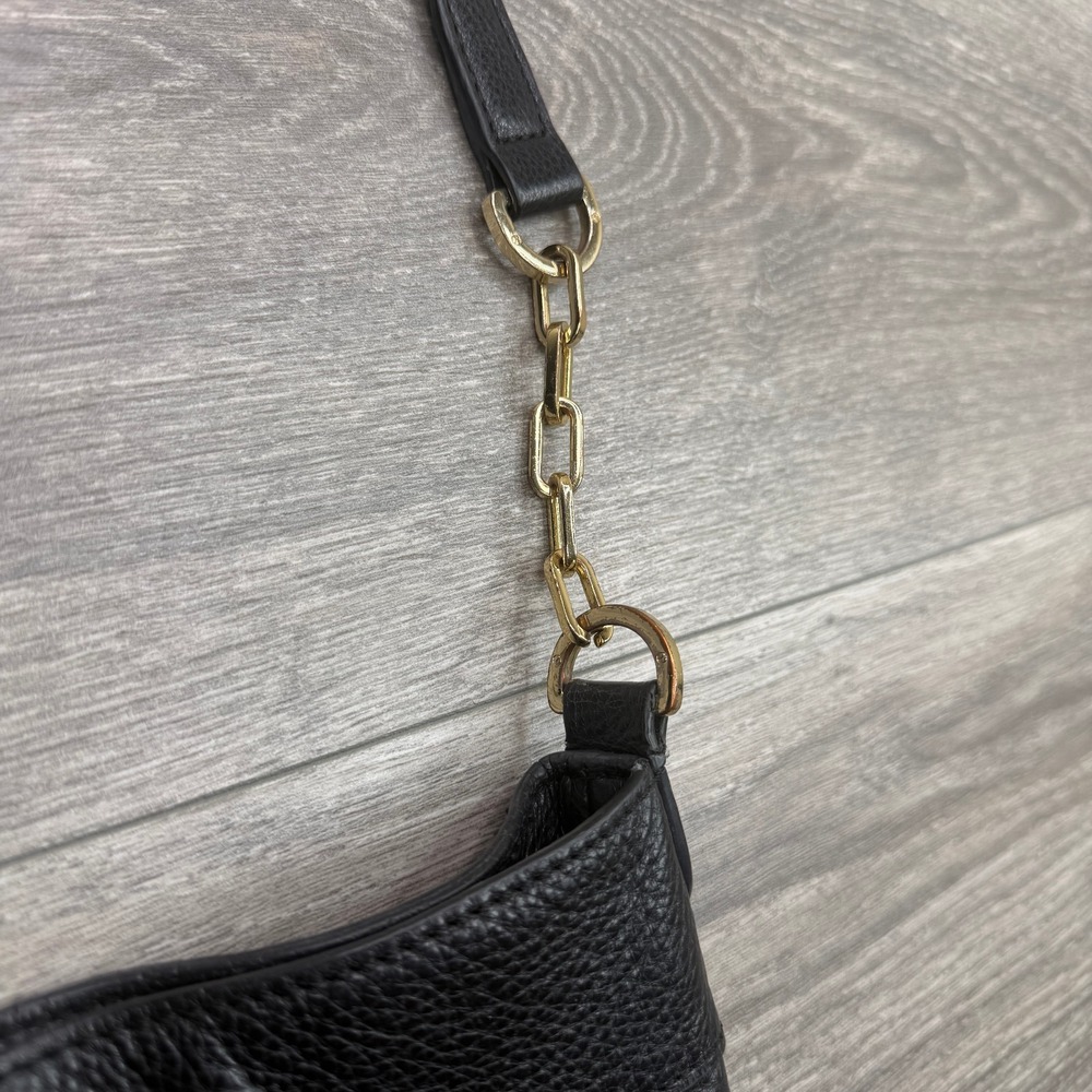 Tory Burch McGraw Black Pebbled Leather Crossbody Swingpack Bag Gold Hardware*** - Picture 3 of 14